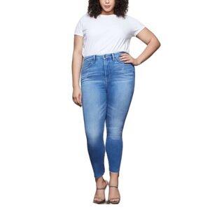 NWT Good American Good Waist Step Hem High Rise Stretch Denim Jeans Size 34